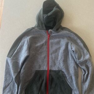 C9 Champion Gray and Dark Green Hoodie with Orange Zipper Minor Stain on Pocket